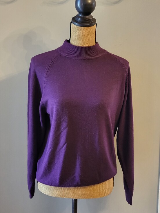 Royal Sport Sweaters - Royal Sport Vintage 70s/80s Acrylic Purple Mock Neck Sweater Medium